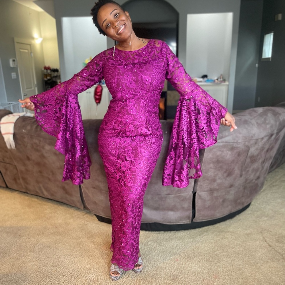 Purple lace dress
